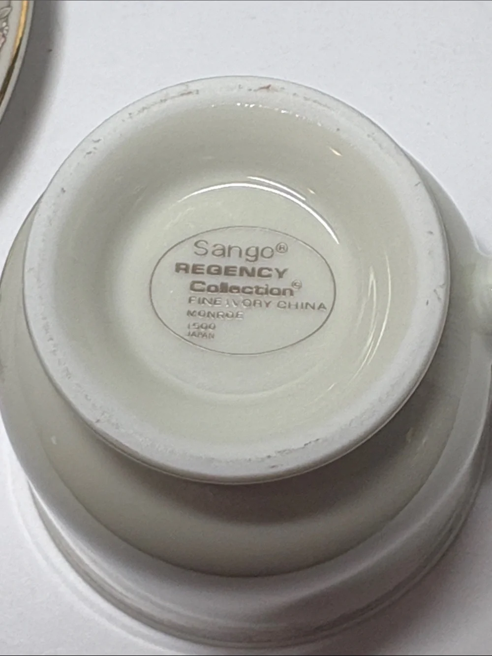 Sango Regency Collection Monroe China Footed Cup & Saucer